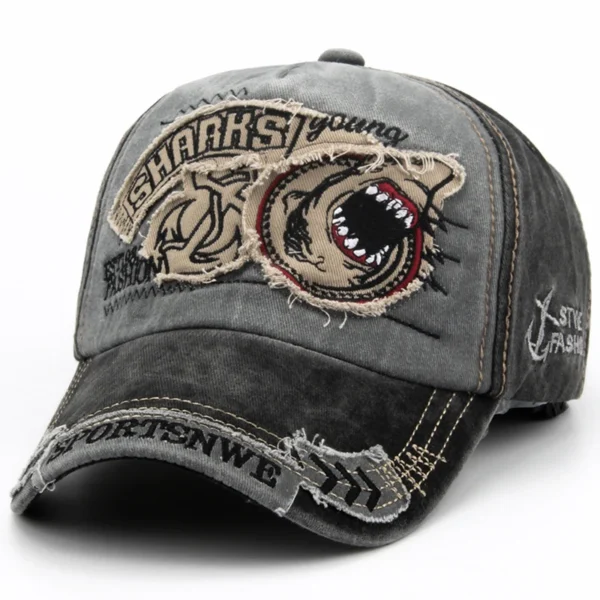 CNTANG Men Baseball Cap Cotton Fashion Shark Embroidery Casual Visor Hat For Women Snapback Brand Hip Hop Caps Unisex Gorras - Image 6