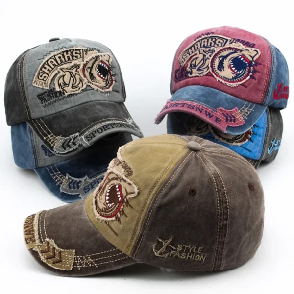 CNTANG Men Baseball Cap Cotton Fashion Shark Embroidery Casual Visor Hat For Women Snapback Brand Hip Hop Caps Unisex Gorras - Image 2