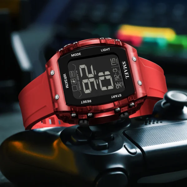 SMAEL Watches for Women LCD Digital Movement Silicone Strap Clock Fashion Trend Waterproof Sport Electronic Wristwatches Female - Image 2