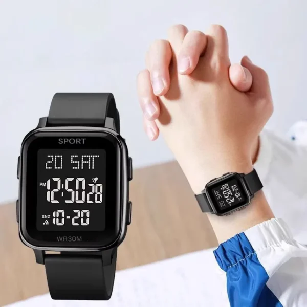 YIKAZE Sports Watch for Men Waterproof Multifunction Electronic Watch Ultra-thin Men's LED Digital Wristwatch for Man Student - Image 3