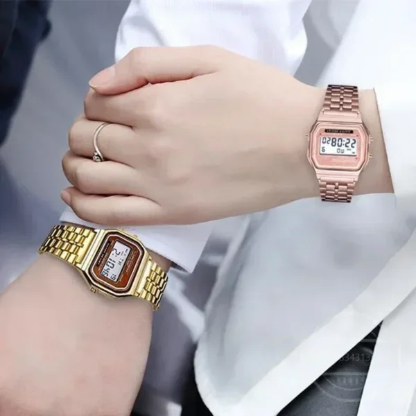 Luxury LED Digital Watches for Men Stainless Steel Gold Sliver Electronic Watch Fashion Business Mens Watch Relogios Masculino - Image 6