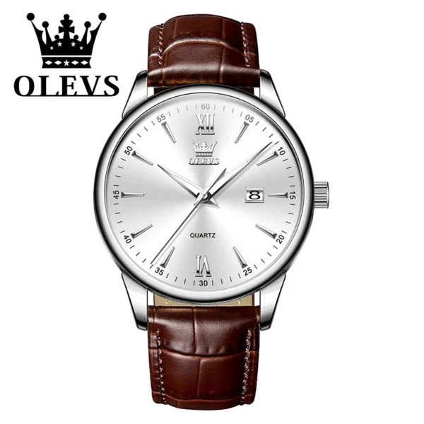 OLEVS Luxury Men's Watches High Quality Fashion Leather Watch For Men Waterproof Original Classic Quartz Wristwatch Reloj Hombre - Image 6