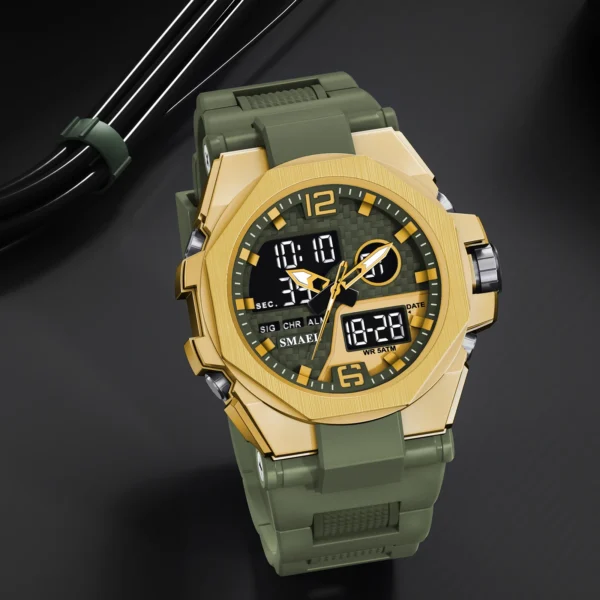 Sport Digital Watches LED for Men Stope Watches Dual Time Display Men's Wristwatches 8103 Alarm Clock LED Sports Watch Digital - Image 3