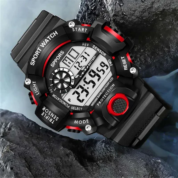 YIKAZE Y73 Men's Watch Digital Sports Electronic Wristwatch Large Dial Multifunctional Waterproof Luminous Alarm Male's Bracelet - Image 4