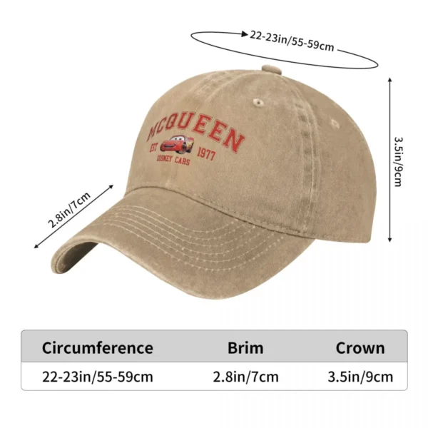 Racing Red Car Fastest Lightning Mcqueen Baseball Cap Classic Distressed Washed Snapback Hat Men Women Outdoor Workouts Hats Cap - Image 6
