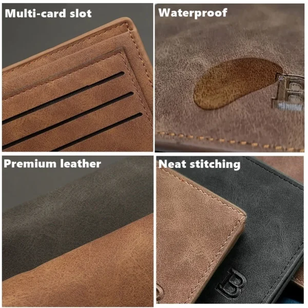 2022 New Fashion PU Leather Men's Wallet With Coin Bag Zipper Small Money Purses Dollar Slim Purse New Design Money Wallet - Image 5