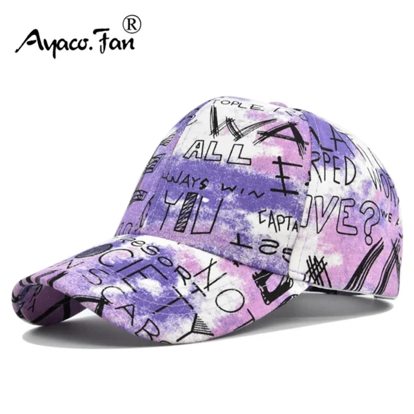 Graffiti Print Baseball Cap New Spring Sunhat Colorful Letter Men Women Unisex-Teens Cotton Snapback Caps Fashion Hip Hop Hat - Image 4