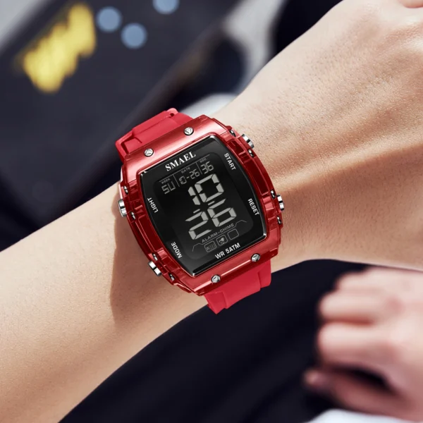 SMAEL Watches for Women LCD Digital Movement Silicone Strap Clock Fashion Trend Waterproof Sport Electronic Wristwatches Female - Image 4