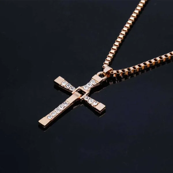 Dominic Toretto The Fast and The Furious Celebrity Vin Diesel Item Crystal Jesus Men Cross Pendant Necklace Gift Jewelry - Image 3