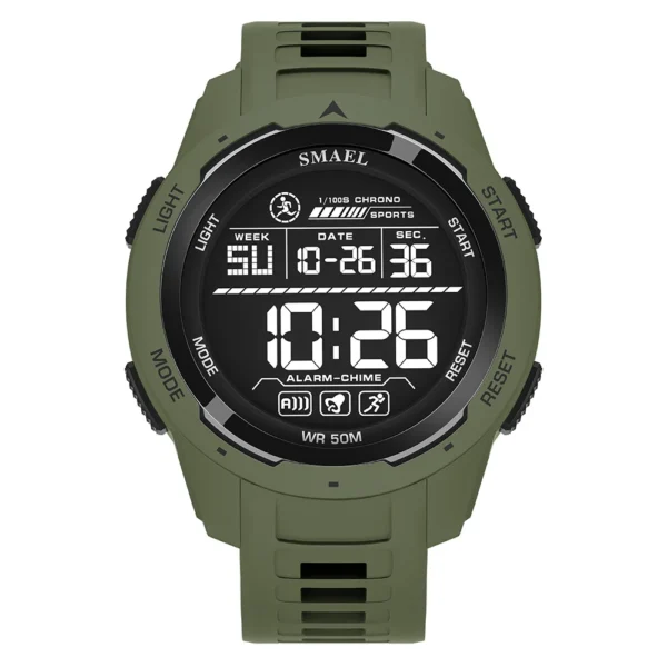 SMAEL Digital Watches Sports LED Wristwatches Men's 50m Waterproof Sport Watch Digital Light Stopwatch 8105 Military Watch Men - Image 2