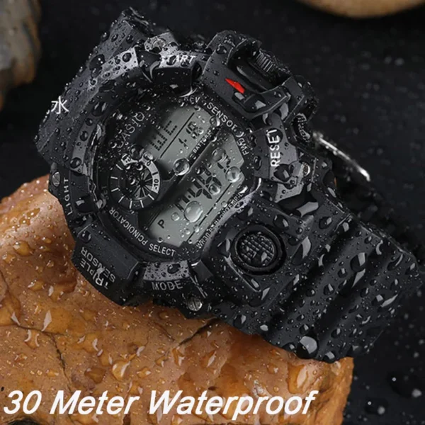 YIKAZE Y73 Men's Watch Digital Sports Electronic Wristwatch Large Dial Multifunctional Waterproof Luminous Alarm Male's Bracelet - Image 6