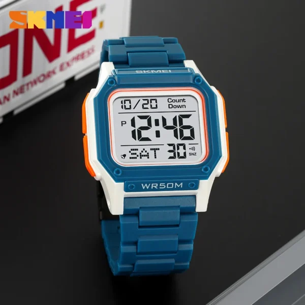SKMEI Waterproof Sport Watch for Man Countdown Stopwatch Digital Wristwatch 2Time Fashion Mens Clock - Image 6