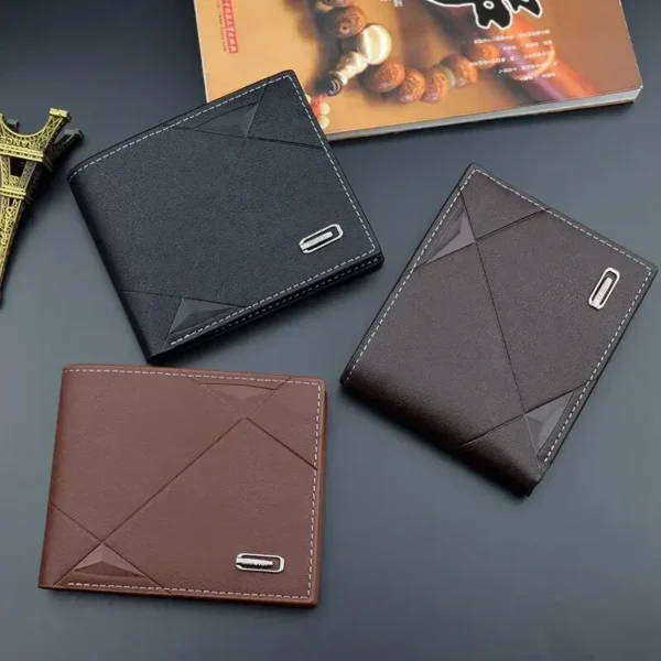 Wallet With Multiple Card Slots Short Wallet Thin Style Soft Slim Card Holder Zipper Coin Pocket Mens Wallet Holder Purses - Image 3