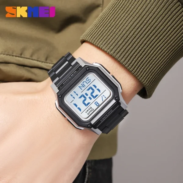 SKMEI Waterproof Sport Watch for Man Countdown Stopwatch Digital Wristwatch 2Time Fashion Mens Clock - Image 2