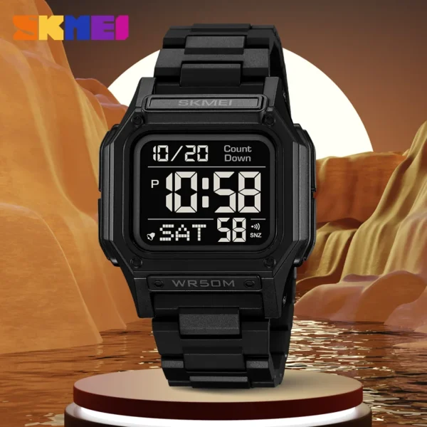 SKMEI Waterproof Sport Watch for Man Countdown Stopwatch Digital Wristwatch 2Time Fashion Mens Clock - Image 4