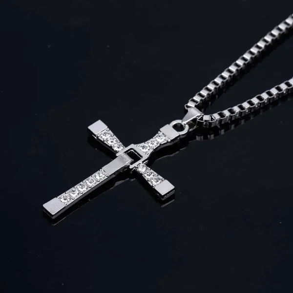Dominic Toretto The Fast and The Furious Celebrity Vin Diesel Item Crystal Jesus Men Cross Pendant Necklace Gift Jewelry - Image 2