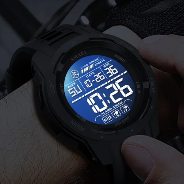 SMAEL Digital Watches Sports LED Wristwatches Men's 50m Waterproof Sport Watch Digital Light Stopwatch 8105 Military Watch Men - Image 3