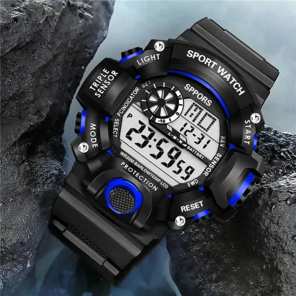 YIKAZE Y73 Men's Watch Digital Sports Electronic Wristwatch Large Dial Multifunctional Waterproof Luminous Alarm Male's Bracelet - Image 5