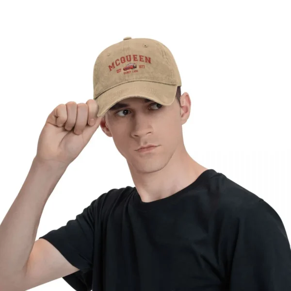 Racing Red Car Fastest Lightning Mcqueen Baseball Cap Classic Distressed Washed Snapback Hat Men Women Outdoor Workouts Hats Cap - Image 4
