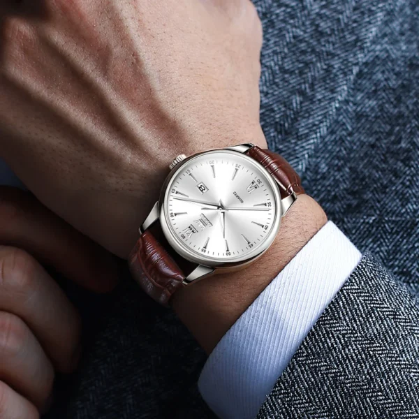 OLEVS Luxury Men's Watches High Quality Fashion Leather Watch For Men Waterproof Original Classic Quartz Wristwatch Reloj Hombre - Image 3