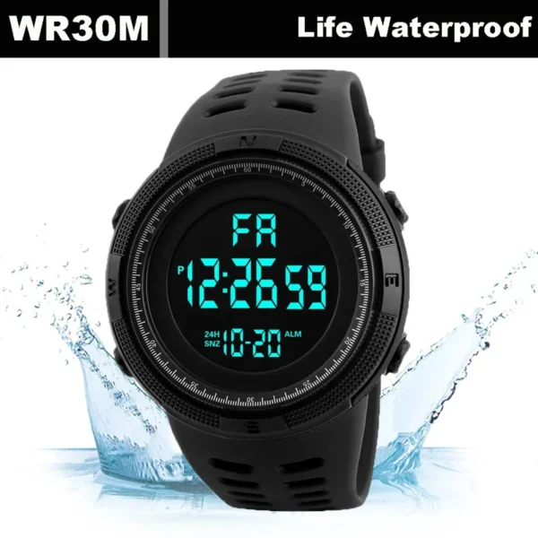Men's Watch Sports Digital Watches for Man Big Dial Luminous Waterproof Alarm Clock Multifunction Military Electronic Wristwatch - Image 6