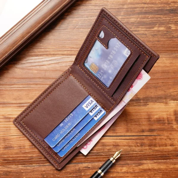 Wallet With Multiple Card Slots Short Wallet Thin Style Soft Slim Card Holder Zipper Coin Pocket Mens Wallet Holder Purses - Image 5