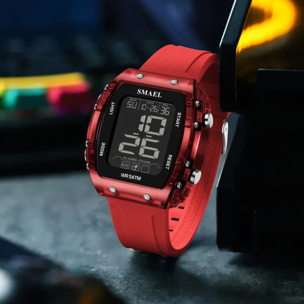 SMAEL Watches for Women LCD Digital Movement Silicone Strap Clock Fashion Trend Waterproof Sport Electronic Wristwatches Female - Image 3