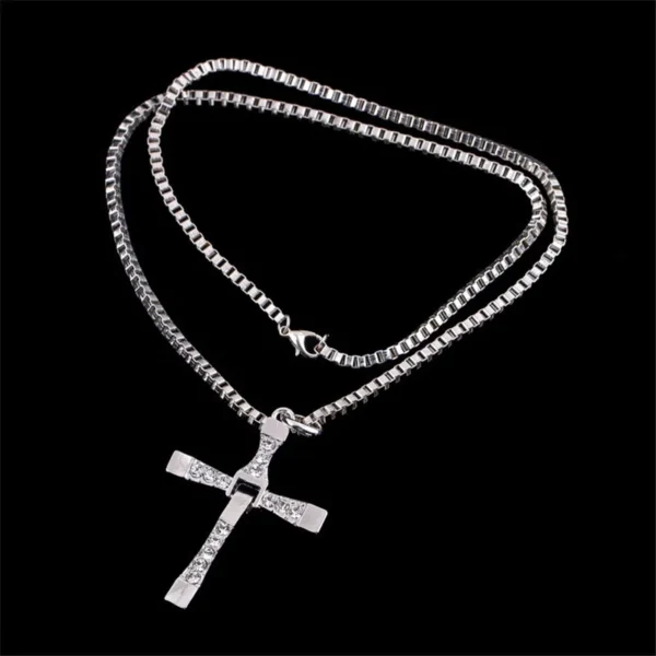 Dominic Toretto The Fast and The Furious Celebrity Vin Diesel Item Crystal Jesus Men Cross Pendant Necklace Gift Jewelry - Image 6
