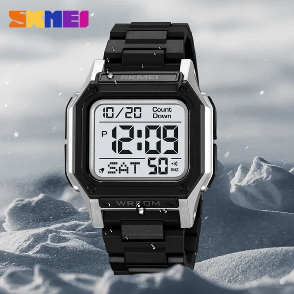 SKMEI Waterproof Sport Watch for Man Countdown Stopwatch Digital Wristwatch 2Time Fashion Mens Clock - Image 3