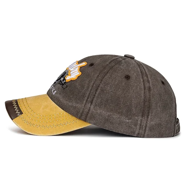 New Unisex Washed Cotton Embroidered Eagle Baseball Cap American Retro Contrast Color Fashion Baseball Caps Youth Casual Sun Hat - Image 3