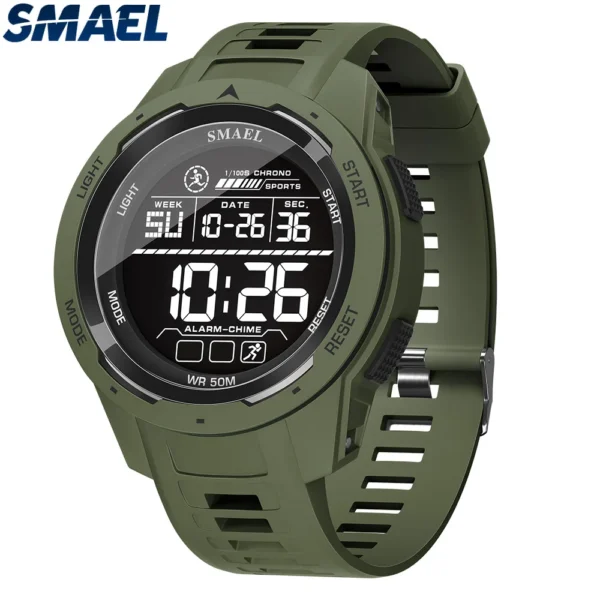SMAEL Digital Watches Sports LED Wristwatches Men's 50m Waterproof Sport Watch Digital Light Stopwatch 8105 Military Watch Men