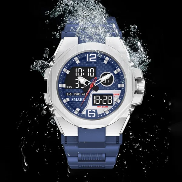 Sport Digital Watches LED for Men Stope Watches Dual Time Display Men's Wristwatches 8103 Alarm Clock LED Sports Watch Digital - Image 6